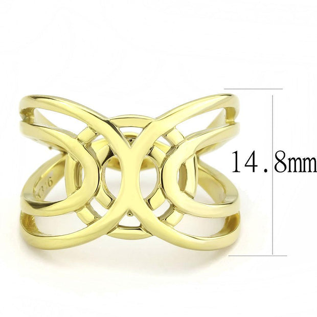 TK3639 - IP Gold(Ion Plating) Stainless Steel Ring with No Stone