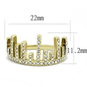 TK3129 - IP Gold(Ion Plating) Stainless Steel Ring with Top Grade Crystal  in Clear