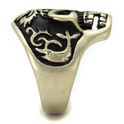 TK2454 - IP Antique Copper Stainless Steel Ring with Epoxy  in Jet