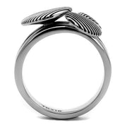 TK2973 - High polished (no plating) Stainless Steel Ring with Epoxy  in Jet