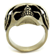 TK2451 - IP Antique Copper Stainless Steel Ring with Epoxy  in Jet