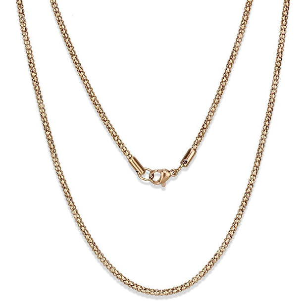 TK2424R - IP Rose Gold(Ion Plating) Stainless Steel Chain with No Stone
