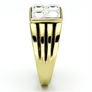 TK769 - IP Gold(Ion Plating) Stainless Steel Ring with Top Grade Crystal  in Clear