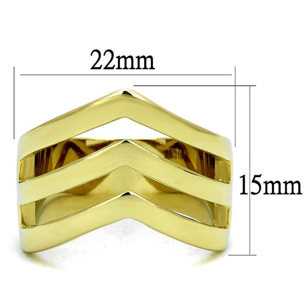 TK2733 - IP Gold(Ion Plating) Stainless Steel Ring with No Stone