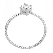 TK3604 - No Plating Stainless Steel Ring with AAA Grade CZ  in Clear
