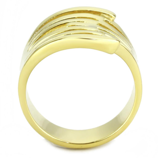 TK3717 - IP Gold(Ion Plating) Stainless Steel Ring with No Stone