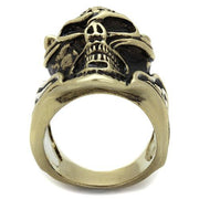 TK2446 - IP Antique Copper Stainless Steel Ring with Epoxy  in Jet