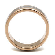 TK2569 - Two-Tone IP Rose Gold Stainless Steel Ring with No Stone