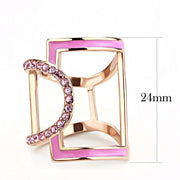 TK3561 - IP Rose Gold(Ion Plating) Stainless Steel Ring with Top Grade Crystal  in Light Rose