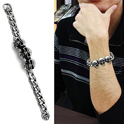 TK440 - High polished (no plating) Stainless Steel Bracelet with No Stone