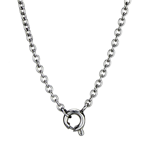 TK2885 - High polished (no plating) Stainless Steel Necklace with AAA Grade CZ  in Clear