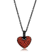 TK2791 - IP Black(Ion Plating) Stainless Steel Chain Pendant with Top Grade Crystal  in Orange