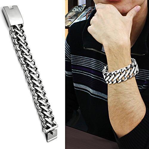 TK447 - High polished (no plating) Stainless Steel Bracelet with No Stone