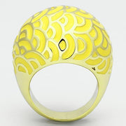 TK873 - IP Gold(Ion Plating) Stainless Steel Ring with Epoxy  in Topaz