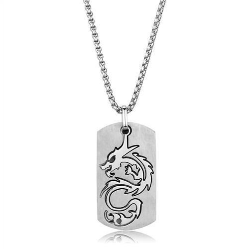 TK1980 - High polished (no plating) Stainless Steel Necklace with No Stone