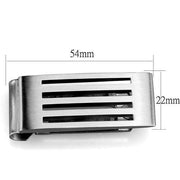 TK2074 - High polished (no plating) Stainless Steel Money clip with No Stone