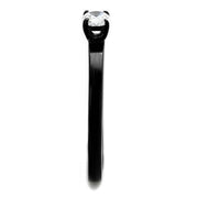 TK2016 - IP Black(Ion Plating) Stainless Steel Ring with AAA Grade CZ  in Clear
