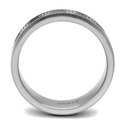 TK2924 - High polished (no plating) Stainless Steel Ring with Epoxy  in Jet