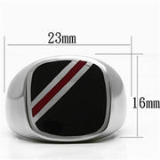 TK602 - High polished (no plating) Stainless Steel Ring with Epoxy  in Multi Color