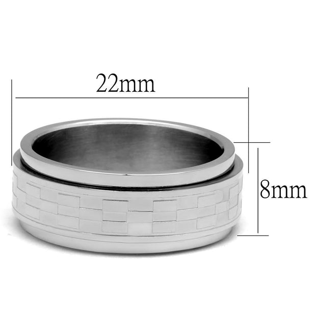 TK2942 - High polished (no plating) Stainless Steel Ring with No Stone