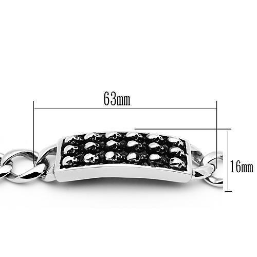 TK573 - High polished (no plating) Stainless Steel Bracelet with No Stone