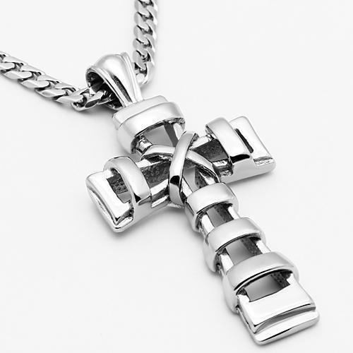 TK555 - High polished (no plating) Stainless Steel Necklace with No Stone