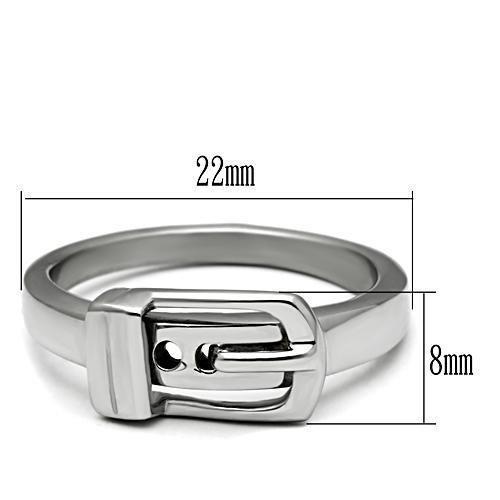 TK472 - High polished (no plating) Stainless Steel Ring with No Stone
