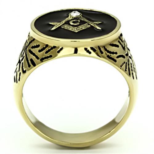 TK768 - IP Gold(Ion Plating) Stainless Steel Ring with Top Grade Crystal  in Clear