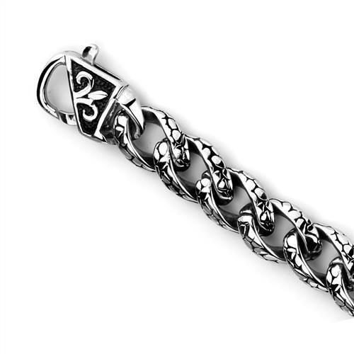 TK1977 - High polished (no plating) Stainless Steel Bracelet with No Stone