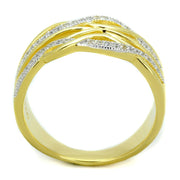 TS253 - Gold+Rhodium 925 Sterling Silver Ring with AAA Grade CZ  in Clear