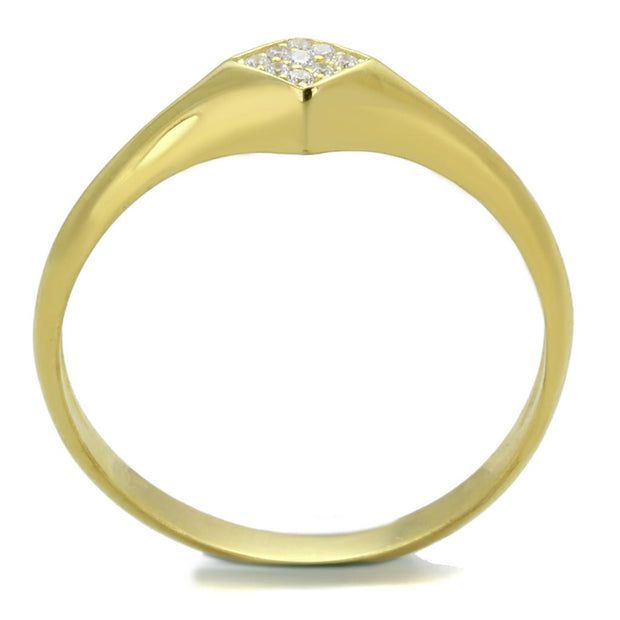 TS406 - Gold 925 Sterling Silver Ring with AAA Grade CZ  in Clear