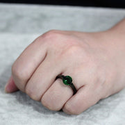TK3738 IP Black Stainless Steel Ring with Synthetic in Emerald