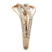 TS276 - Rose Gold 925 Sterling Silver Ring with AAA Grade CZ  in Clear