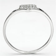 TS073 - Rhodium 925 Sterling Silver Ring with AAA Grade CZ  in Clear