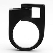 TK989 - IP Black(Ion Plating) Stainless Steel Ring with No Stone
