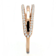 TS587 - Rose Gold 925 Sterling Silver Ring with AAA Grade CZ  in Clear