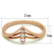 TS283 - Rose Gold 925 Sterling Silver Ring with AAA Grade CZ  in Clear