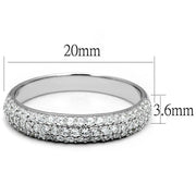 TS535 - Rhodium 925 Sterling Silver Ring with AAA Grade CZ  in Clear