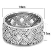 TS372 - Rhodium 925 Sterling Silver Ring with AAA Grade CZ  in Clear