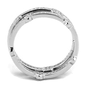 TS503 - Rhodium 925 Sterling Silver Ring with AAA Grade CZ  in Clear
