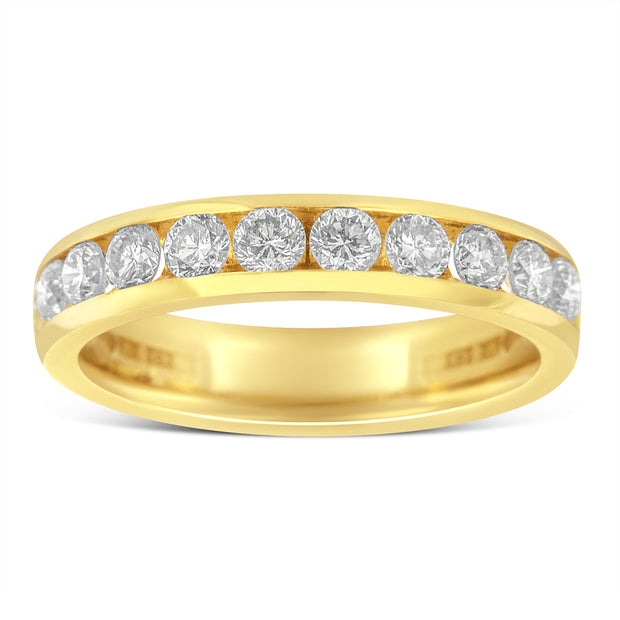 18K Yellow Gold Diamond Wedding Band Ring (1 Cttw, H-I Color, SI2-I1 Clarity) - Size 7