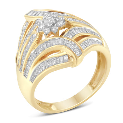 10K Yellow Gold Diamond Ring (1 Cttw, I-J Color, I2-I3 Clarity) - Size 6