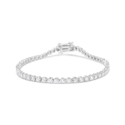 .925 Sterling Silver 2.00 Cttw Round-Cut Diamond Tennis Link Bracelet (I-J Color, I1-I2 Clarity) - 7.25"