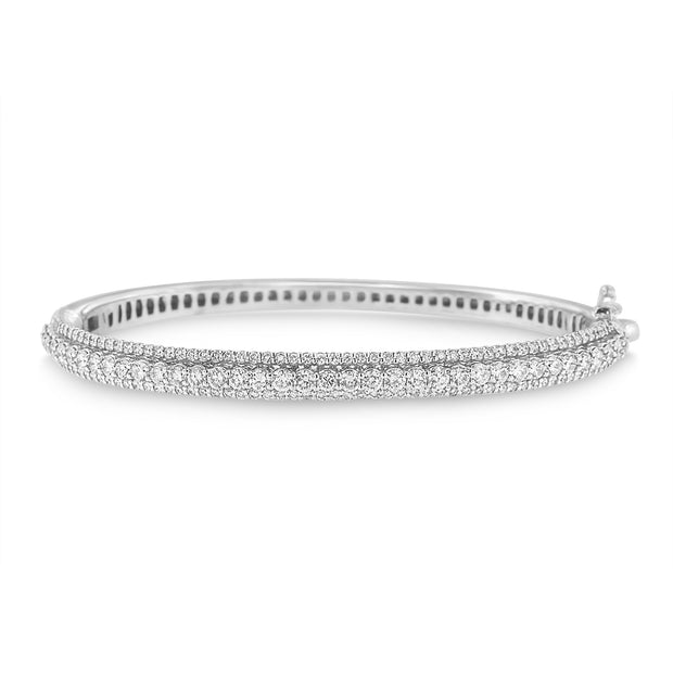 14K White Gold Round-Cut Diamond Bangle (3 cttw, H-I Color, SI1-SI2 Clarity)