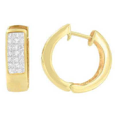 14K Yellow Gold 1/3 cttw Diamond Hoop Earrings (H-I, VS1-VS2)
