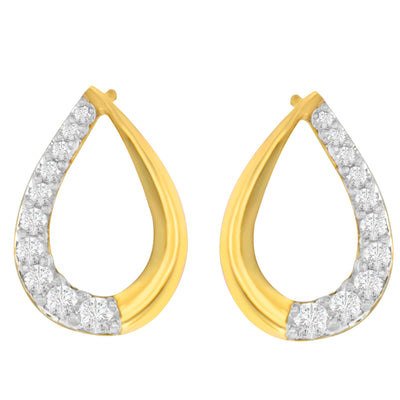 14K Yellow Gold 1/2ct. TDW Round- cut Diamond Earrings (H-I,SI1-SI2)