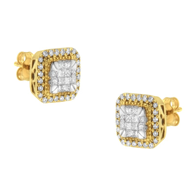 10KT Yellow Gold Diamond Stud Earrings (1/2 cttw, H-I Color, SI2-I1 Clarity)