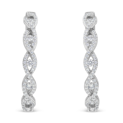 10K White Gold Diamond Hoop Earrings (1 1/2 cttw, H-I Color, I1-I2 Clarity)