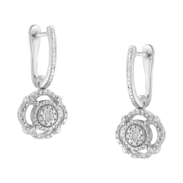 .925 Sterling Silver Miracle-Set Diamond Accent Drop and Dangle Earrings (I-J Color, I3 Clarity)