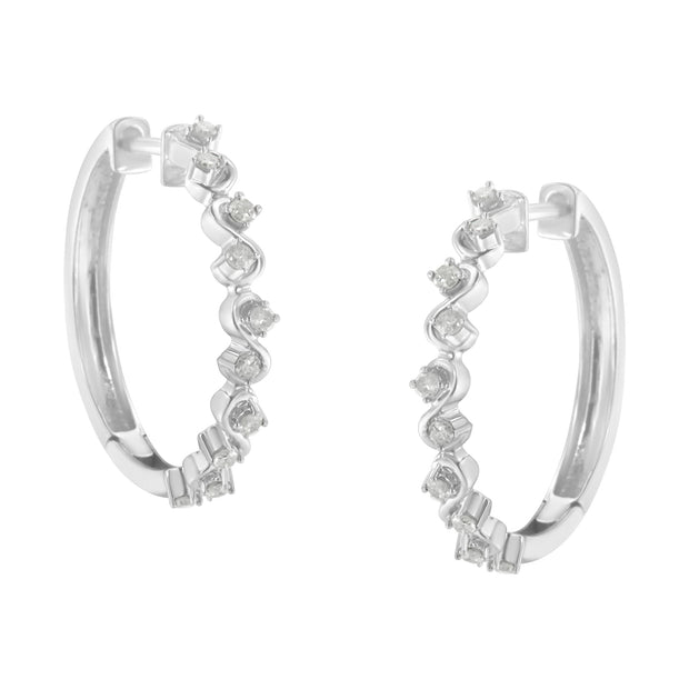 Sterling-Silver Diamond Hoop Earring (1/2 cttw, I-J Color, I3 Clarity)